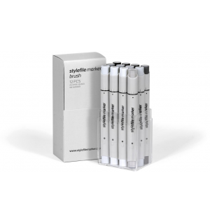 Stylefile Marker Набор маркеров Brush оттенки серый нейтральный (x12)