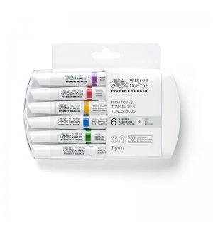 Winsor & Newton Pigment Marker Набор маркеров 6 насыщенные оттенки (x6) 