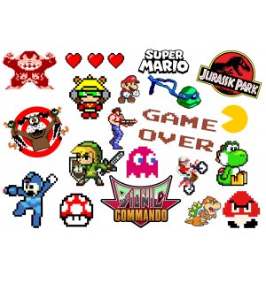Game Over. Лист виниловых наклеек А4