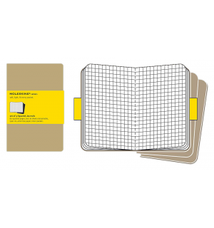 Записная книжка Moleskine Cahier (в клетку, 3 шт.), Large, бежевая