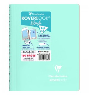 Clairfontaine Тетрадь в клетку на гребне Koverbook Blush мятная A5