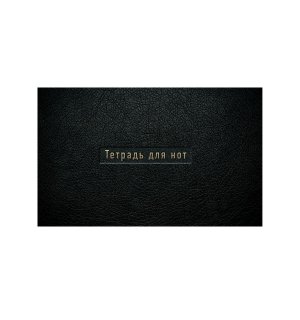 Тетрадь для нот (маленькая на скрепке) «Черная кожа»