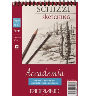 Fabriano Accademia - блокнот для эскизов A5 спираль по короткой стороне