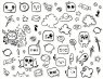 Дудл (Doodle art). Лист виниловых наклеек А4