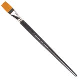BRAUBERG ART CLASSIC Кисть художественная профессиональная синтетика жесткая, плоская, длинная ручка № 24 BRAUBERG ART CLASSIC Кисть художественная профессиональная синтетика жесткая, плоская, длинная ручка № 24