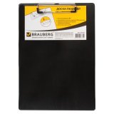 BRAUBERG Доска-планшет "NUMBER ONE A4", с верхним прижимом, А4, картон/ПВХ, черная BRAUBERG Доска-планшет "NUMBER ONE A4", с верхним прижимом, А4, картон/ПВХ, черная