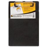 BRAUBERG Доска-планшет "NUMBER ONE A5", с верхним прижимом, А5, картон/ПВХ, черная BRAUBERG Доска-планшет "NUMBER ONE A5", с верхним прижимом, А5, картон/ПВХ, черная