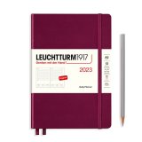 Leuchtturm1917 Ежедневник на 2023 год, Port Red (винный) день на странице Medium