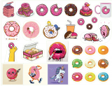 Пончики (Donuts). Лист виниловых наклеек А4 Пончики (Donuts). Лист виниловых наклеек А4