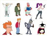 Футурама (Futurama). Лист виниловых наклеек А4 Футурама (Futurama). Лист виниловых наклеек А4