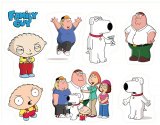 Гриффины (Family Guy). Лист виниловых наклеек А4 Гриффины (Family Guy). Лист виниловых наклеек А4