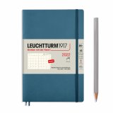 Leuchtturm1917 Ежемесячник-блокнот на 2022 год (на 16 месяцев) Rising Colours Stone Blue Soft Cover (синий камень) B6+ Leuchtturm1917 Ежемесячник-блокнот на 2022 год (на 16 месяцев) Rising Colours Stone Blue Soft Cover (синий камень) B6+