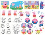 Свинка Пеппа (Peppa). Лист виниловых наклеек А4 Свинка Пеппа (Peppa). Лист виниловых наклеек А4