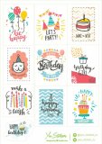 Happy BDay. Лист виниловых наклеек А5 Happy BDay. Лист виниловых наклеек А5