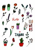 Rose Flowers. Лист виниловых наклеек А6 Rose Flowers. Лист виниловых наклеек А6