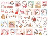 Кролик Моланг (Bunny Molang). Лист виниловых наклеек А4