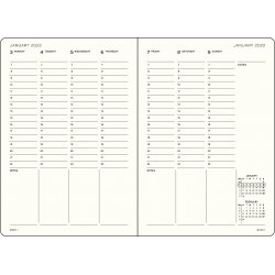 Leuchtturm1917 Еженедельник на 2025 год, неделя на развороте (вертикальный) Black (черный) Medium