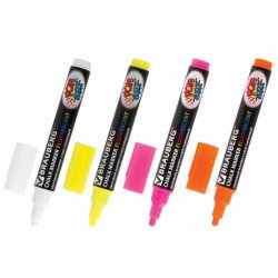 BRAUBERG "POP-ART" набор меловых сухостираемых маркеров 4 шт., линия 5 мм