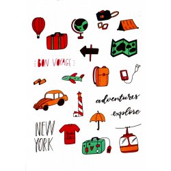 Bon Voyage. Лист виниловых наклеек А6 Bon Voyage. Лист виниловых наклеек А6