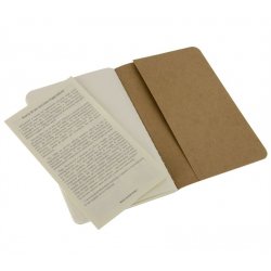 Записная книжка Moleskine Cahier (нелинованная, 3 шт.), Pocket, бежевая