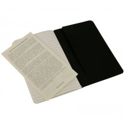 Записная книжка Moleskine Cahier (в линейку, 3 шт.), Pocket, черная