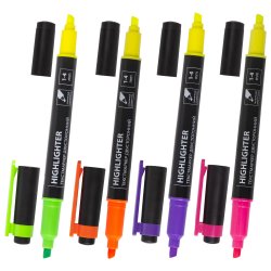 BRAUBERG текстовыделителей двусторонних 4 шт., линия 1-4 мм