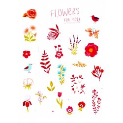 Flowers For You. Лист виниловых наклеек А6 Flowers For You. Лист виниловых наклеек А6