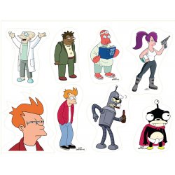 Футурама (Futurama). Лист виниловых наклеек А4 Футурама (Futurama). Лист виниловых наклеек А4