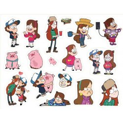 Гравити Фоллз (Gravity Falls). Лист виниловых наклеек А4 Гравити Фоллз (Gravity Falls). Лист виниловых наклеек А4