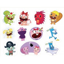 Happy Tree Friends. Лист виниловых наклеек А4 Happy Tree Friends. Лист виниловых наклеек А4