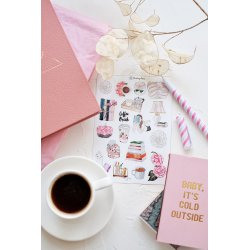 Coffee Break Camelia. Лист виниловых наклеек А6 Coffee Break Camelia. Лист виниловых наклеек А6