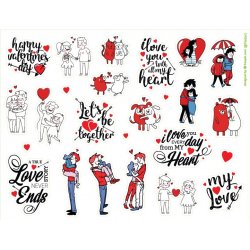 Valentine's Day (День Святого Валентина). Лист виниловых наклеек А4 Valentine's Day (День Святого Валентина). Лист виниловых наклеек А4