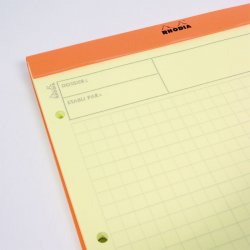 Rhodia Orange A4 Legal Pad Multicolonnes Yellow Perforation Rhodia Orange A4 Legal Pad Multicolonnes Yellow Perforation