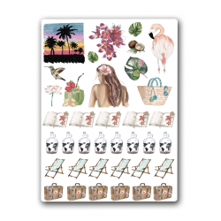 Flamingo Island. Лист виниловых наклеек А6 Flamingo Island. Лист виниловых наклеек А6