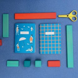 Red Wooden Flag Blue Yellow Grid А6